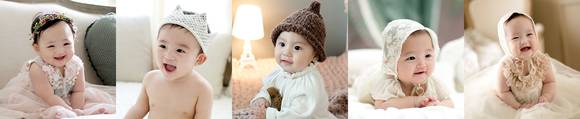 선발된 아기들(좌부터 김주하,박다온,소태율,안태린,이다은 아기)