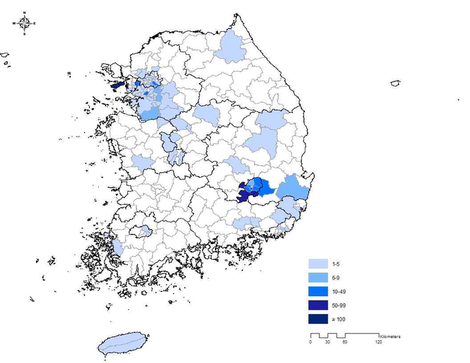 최근 1주 확진자 현황 (2020.3.21.~3.27.)