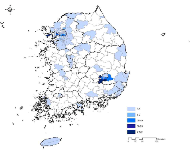 최근 1주 확진자 현황 (2020.3.25.~3.31.)