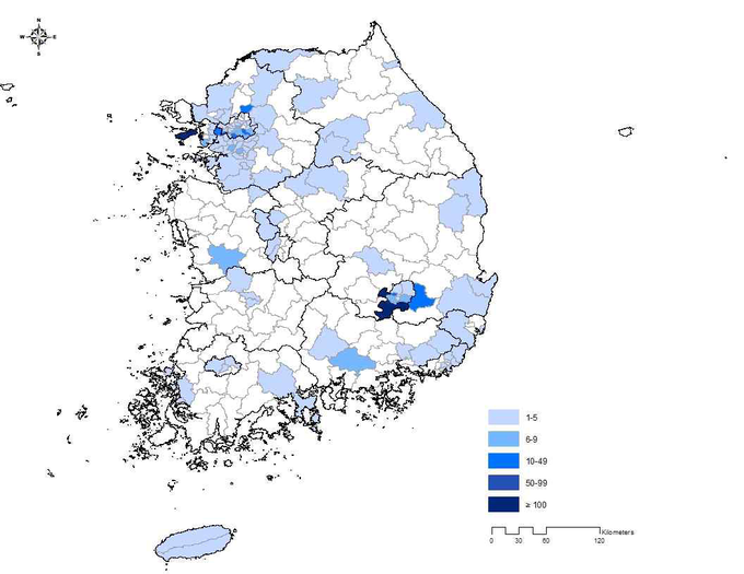 최근 1주 확진자 현황 (2020.3.26.~4.1.)