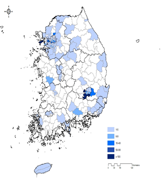 최근 1주 확진자 현황 (2020.3.26.~4.1.)
