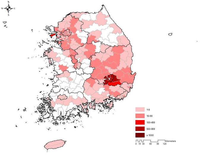 누적 확진자 현황 (2020.1.1.~4.3.)