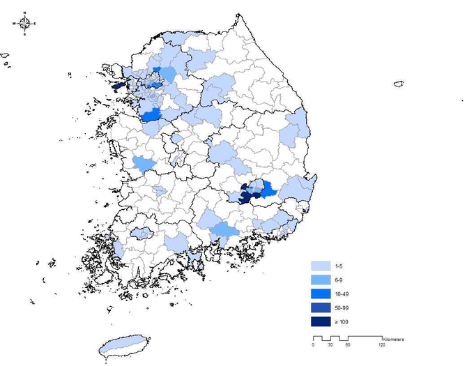 최근 1주 확진자 현황 (2020.3.28.~4.3.)