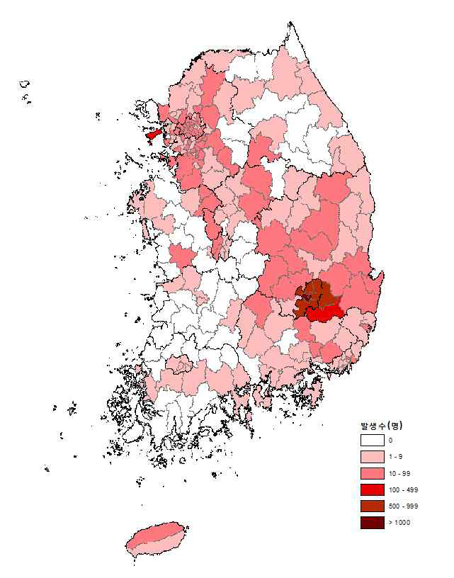 누적 확진자 현황 (2020.1.1.~4.6.)