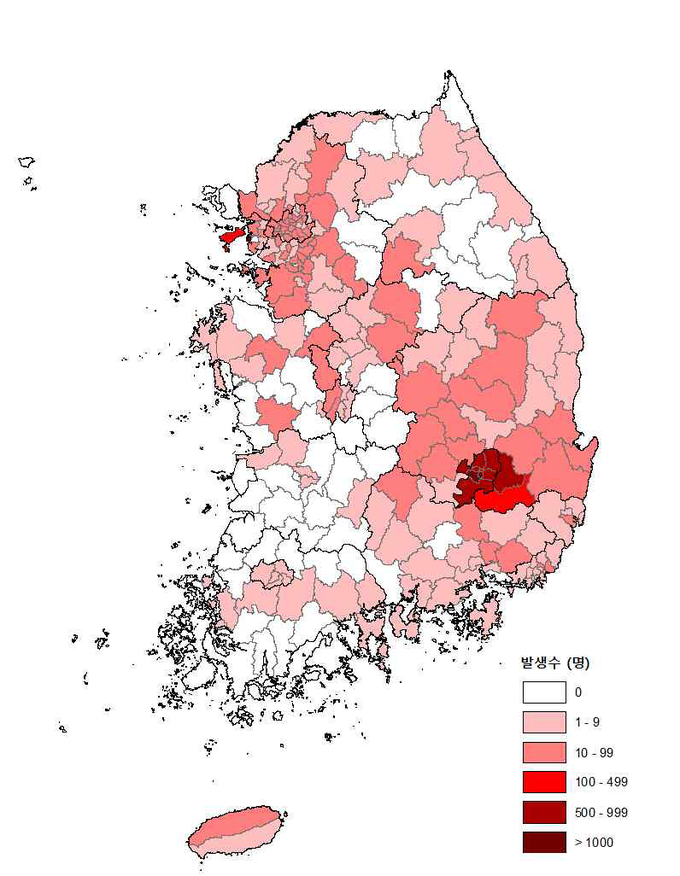 누적 확진자 현황 (2020.1.1.~4.7.)