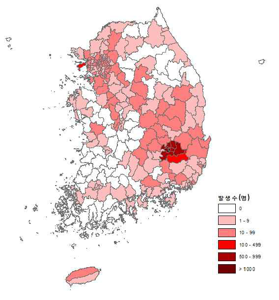 누적 확진자 현황 (2020.1.1.~4.16.)