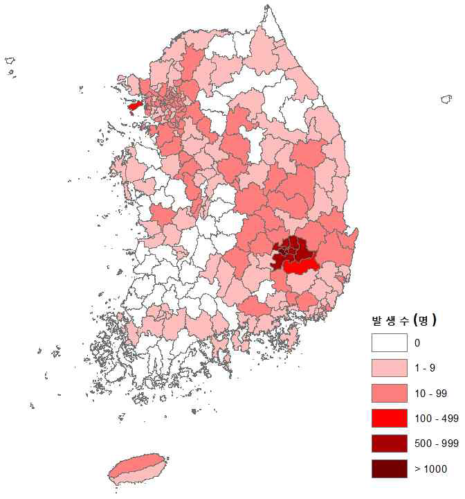 누적 확진자 현황 (2020.1.1.~4.17.)