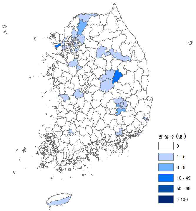 최근 1주 확진자 현황 (2020.4.11..~4.17.)