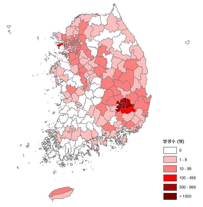 누적 확진자 현황 (2020.1.1.~4.21.)