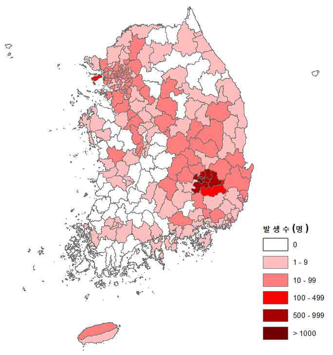 누적 확진자 현황 (2020.1.1.~4.25.)