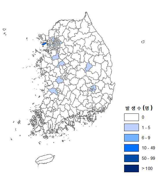 최근 1주 확진자 현황 (2020.4.25.~5.1.)