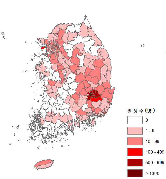 누적 확진자 현황 (2020.1.1.~5.1.)