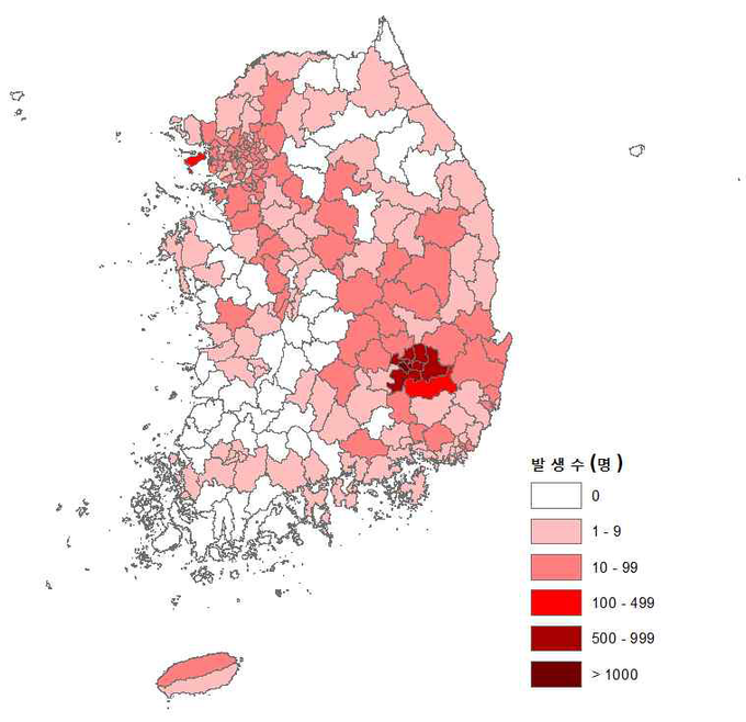 누적 확진자 현황 (2020.1.1.~5.5.)
